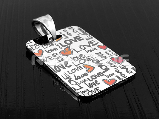 Oceľový prívesok LOVE